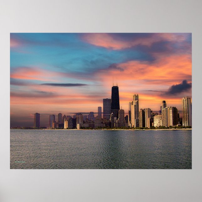 Poster Sunset Over Chicago (Frente)