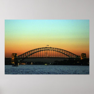 Poster Sunset over Sydney Harbor Bridge, Austrália