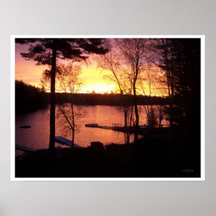 Pôster Sunset Over the Lake