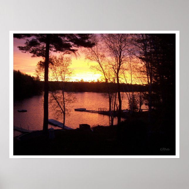 Pôster Sunset Over the Lake (Frente)