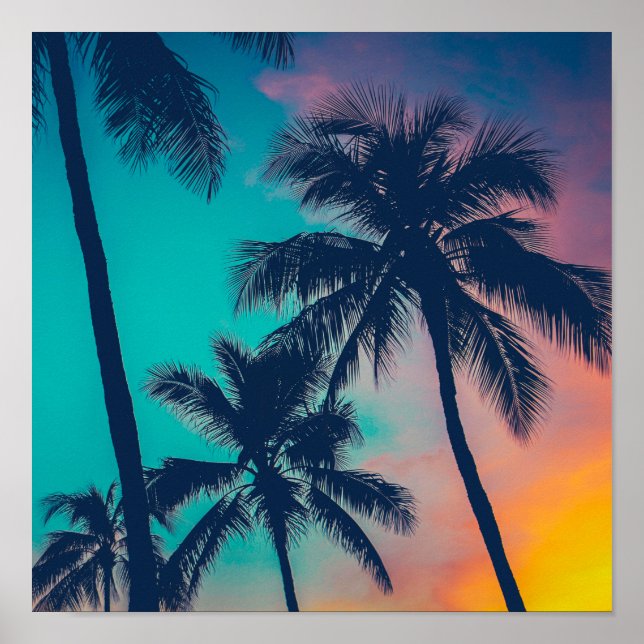 Poster Sunset Palms Art (Frente)