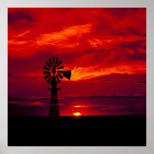 Pôster Sunset para Moinho (Frente)