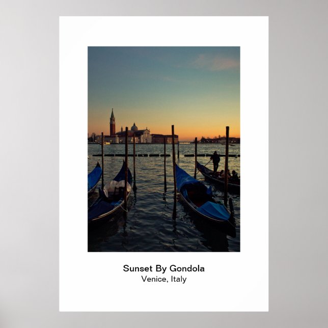 Poster - Sunset Por Gondola Venice Itália (Frente)