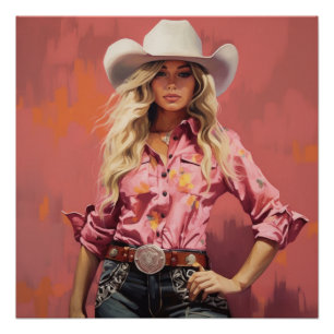 Pôster Sunset Serenade: Arte de Muro de Cowgirl