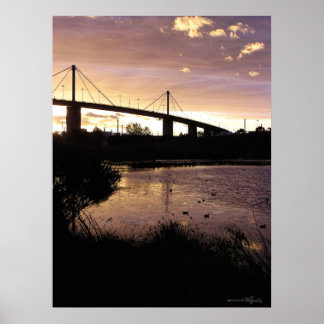 Pôster Sunset Skies na ponte Westgate, em Melbourne Poste