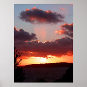Poster Sunset sobre a Baía de Aubin, Rua, em Jersey