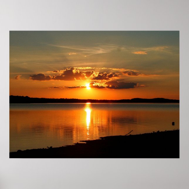 Poster Sunset Sobre Lago Thurmond (Frente)