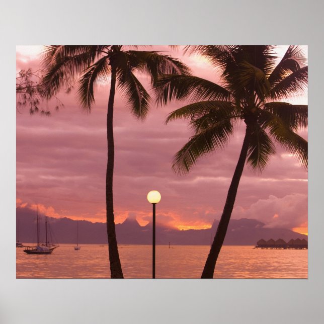 Poster Sunset sobre Moorea da Praia Sofitel Maeva (Frente)