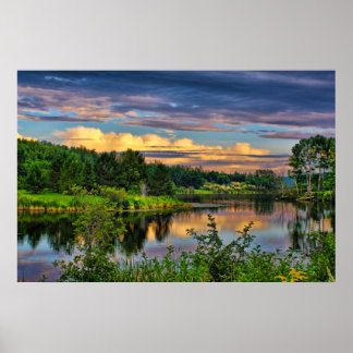 Poster Sunset Sobre O Rio