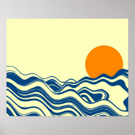Poster Sunset Sobre Ondas