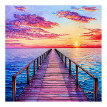 Sunset Sobre Ondas Do Oceano Sereno