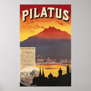 Poster Sunset sobre Pilatus, Suiça