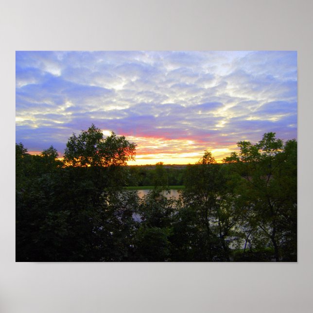 Pôster Sunset sobre Stilwell Pond (16x12) (Frente)