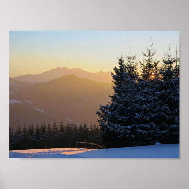 Poster Sunset sobre Tatras (Frente)