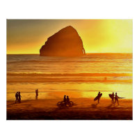 Sunset Surfing and Biking Cape Kiwanda Oregon