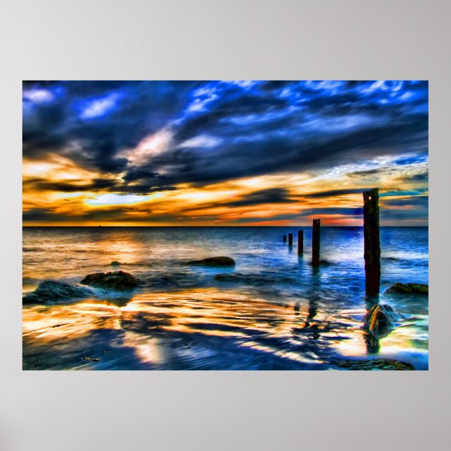 Pôster Sunset Surreal no Cais Lavado (Frente)