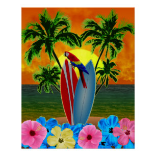 Pôster Sunset tropical