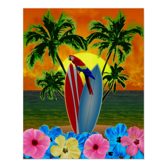 Pôster Sunset tropical (Frente)