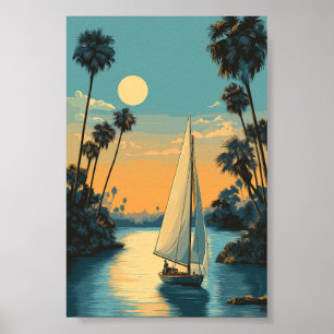 Poster Sunset Tropical - Lagoa de Palma