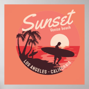 Poster sunset venice beach  