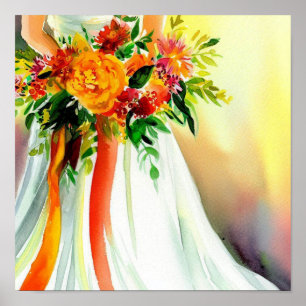 Poster Sunset Vibrante, Buquê em Cascata Bridal 1,