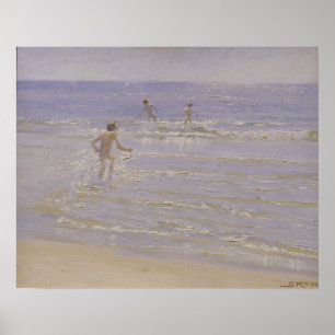 Pôster Sunshine at Skagen: Boys Swimming, 1892