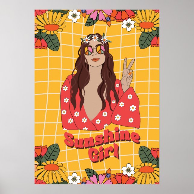 Poster Sunshine Girl groovy retro (Frente)