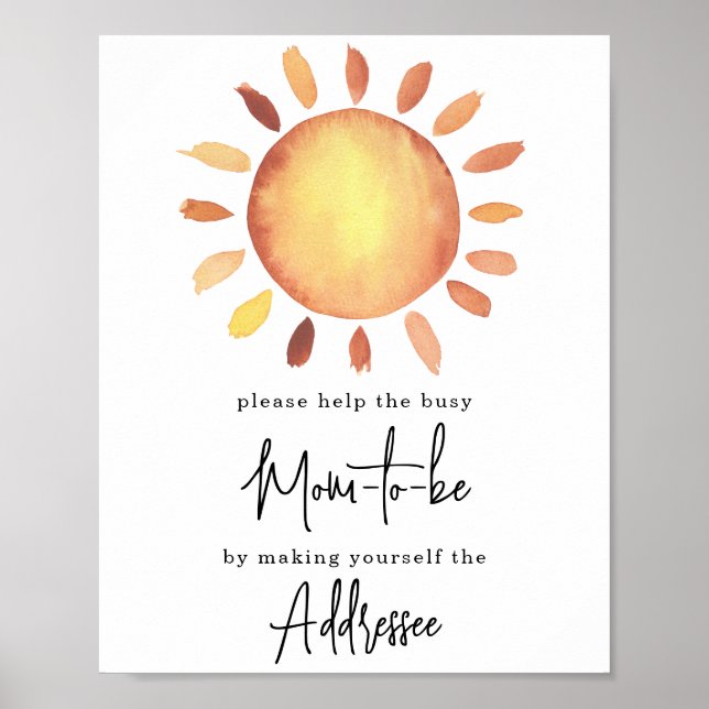 Poster Sunshine Mãe para ser destinatária (Frente)