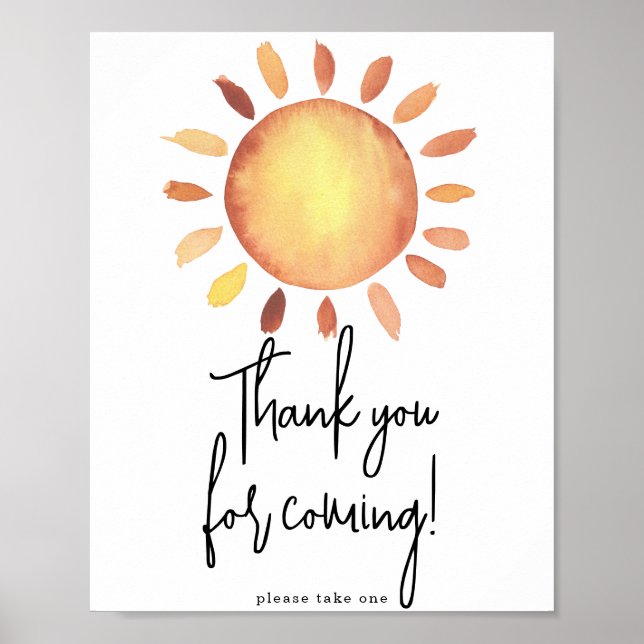Poster Sunshine Obrigado por vir (Frente)