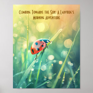 Poster Sunshine Stroll: Ladybug na Manhã brilha