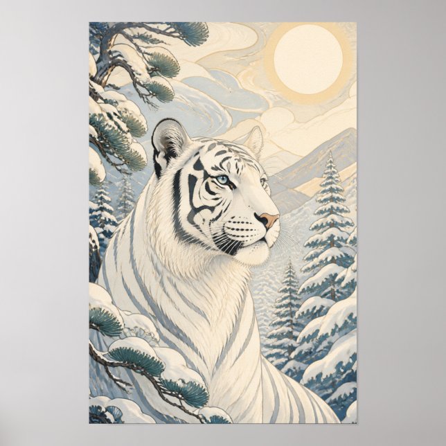 Poster Sunward II — Tigre Branco no Inverno (Frente)