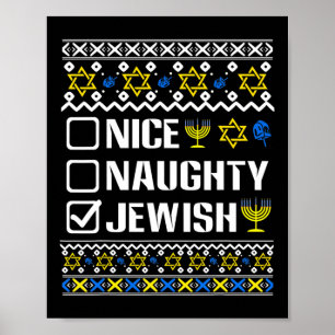 Poster Suor judeu e travesso Hanukkah Chanukah