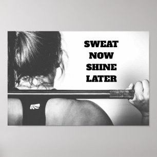 Poster Suor Motivacional De Workout Gym Agora Brilha Mais
