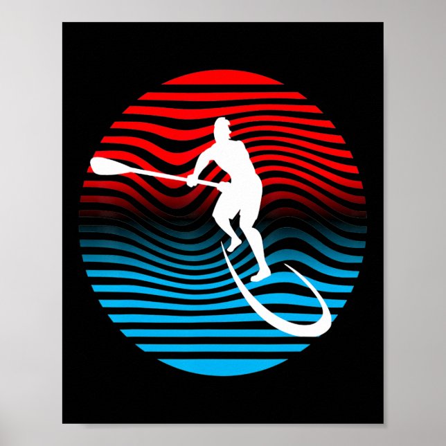Poster Sup Stand Up Paddle Boarding Surf Board Surfing Te (Frente)