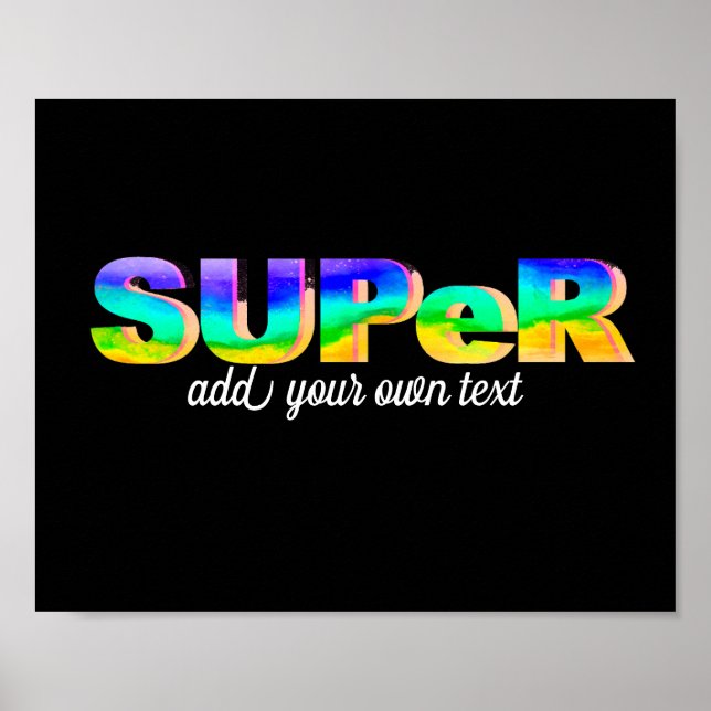 Poster Super adicione seu próprio texto (Frente)
