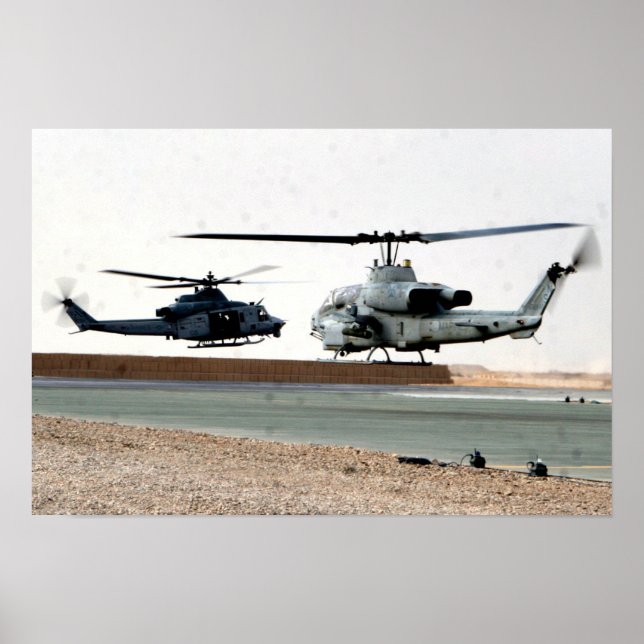 Poster Super Cobra AH-1W e um UH-1Y (Frente)