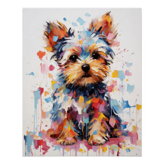 Pôster Super Cute Yorkshire Terrier Dog Puppy 001 - Xeno