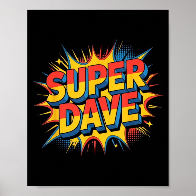 Poster Super Dave Funny Name Daves  (Frente)