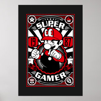 Poster Super Gamer Retro Gaming
