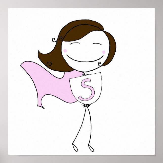 Pôster Super Girl Brunette (Frente)