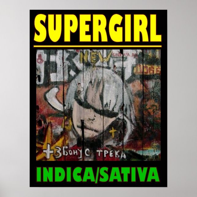 PÔSTER SUPER GIRL INDICA SATIVA (Frente)