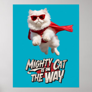 Poster Super-herói branco persa