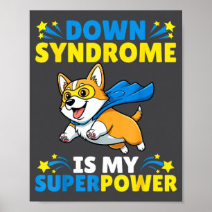 Poster Super-herói Corgi Cachorro Síndrome de Down É Meu