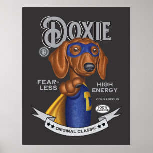 Poster Super-herói Cujo Dachshund