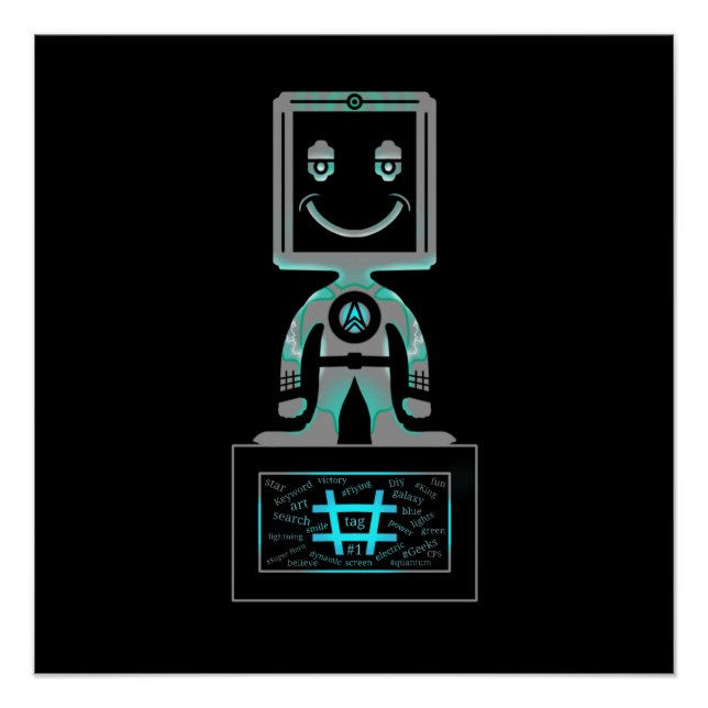 Pôster Super-herói da marca Hash (Frente)