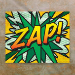Poster Super-herói do Pop de Arte ZAP do Quic Book<br><div class="desc">Uma design legal,  moderna e divertida que coloca o wham,  zap,  pow em sua casa,  escritório e vida. Um presente de excelente para você,  seus amigos ou sua família. Desenvolvido pela ComicBookPop © em www.zazzle.com/comicbookpop*</div>