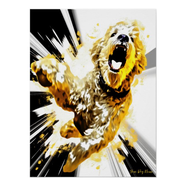 Pôster Super-herói Goldendoodle Dog 01 - Ignacio Juiz (Frente)