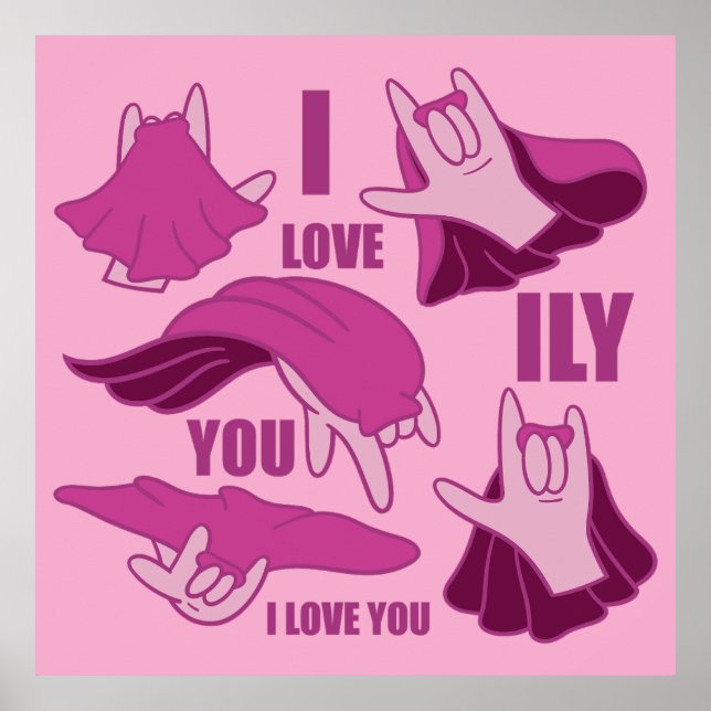 Poster Super-herói ILY - Design ASL (Frente)