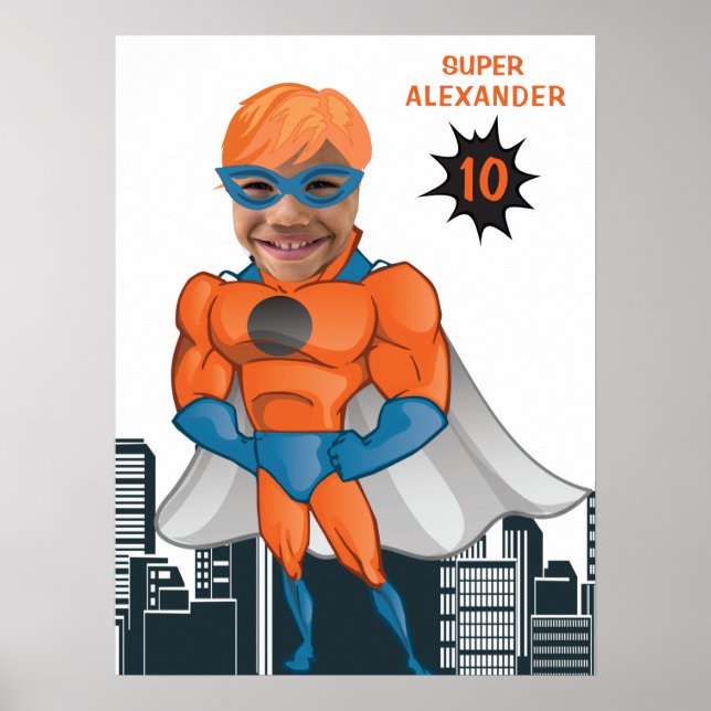 Poster Super Herói Muscle Man Orange Greatest Divertiment (Frente)