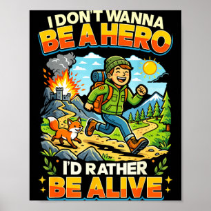 Poster Super-herói não quer ser herói citação engraçada c